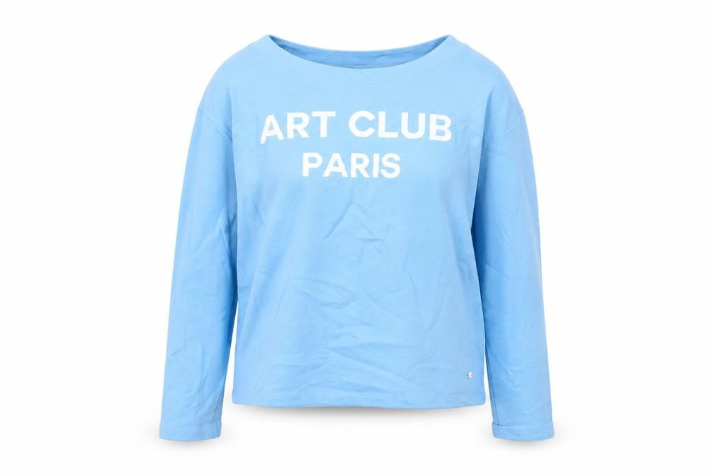 Monari Women’s Blue Pullover Sweatshirt Size 10 Cotton Long Sleeve