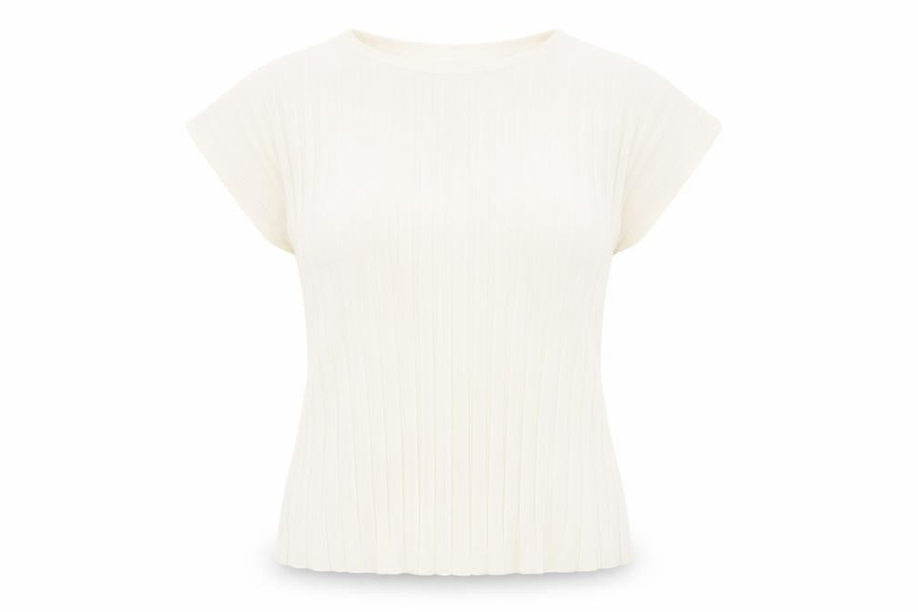 Gallery Womens Ivory XS Boat Neck Short Sleeve Basic Top