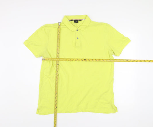 BOSS Men's Yellow XL Polo Shirt Cotton Short Sleeve Logo