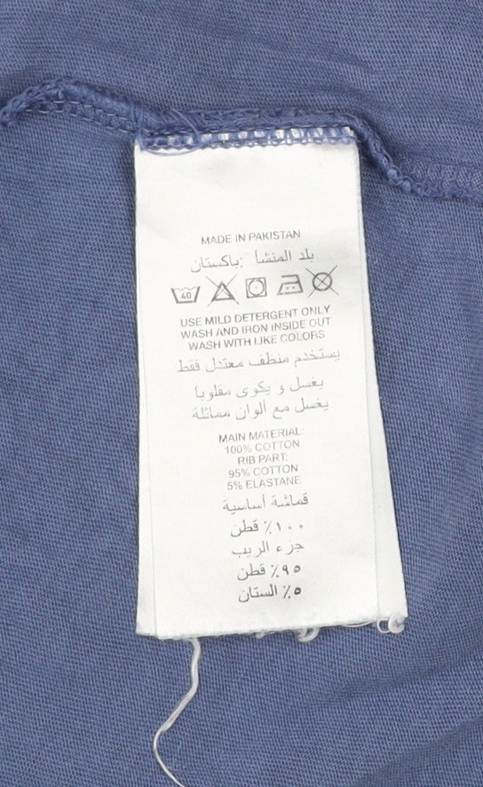 Adidas Boys Blue Graphic Logo T-Shirt Short Sleeve Size 10 Years