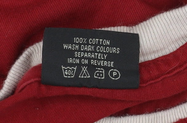 CS Active Men’s Red XL Sports Striped Cotton T-Shirt