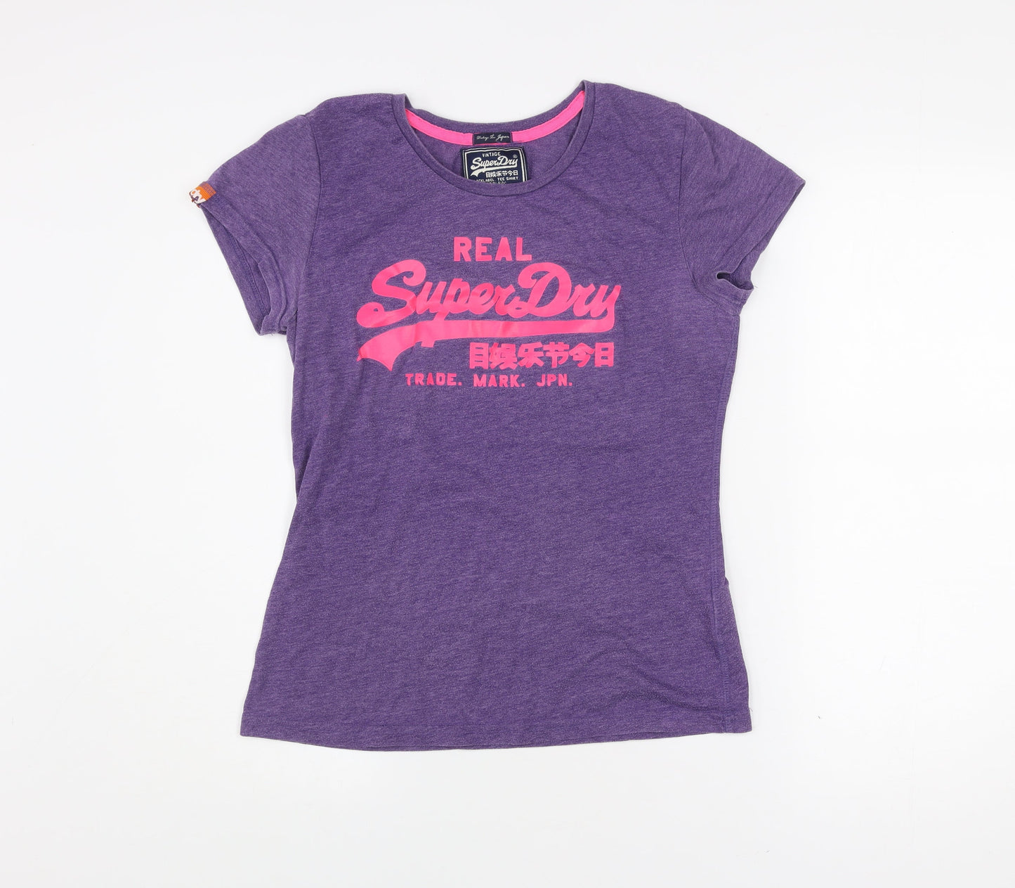 Superdry Womens Purple Crew Neck T-Shirt Size L Casual Jersey