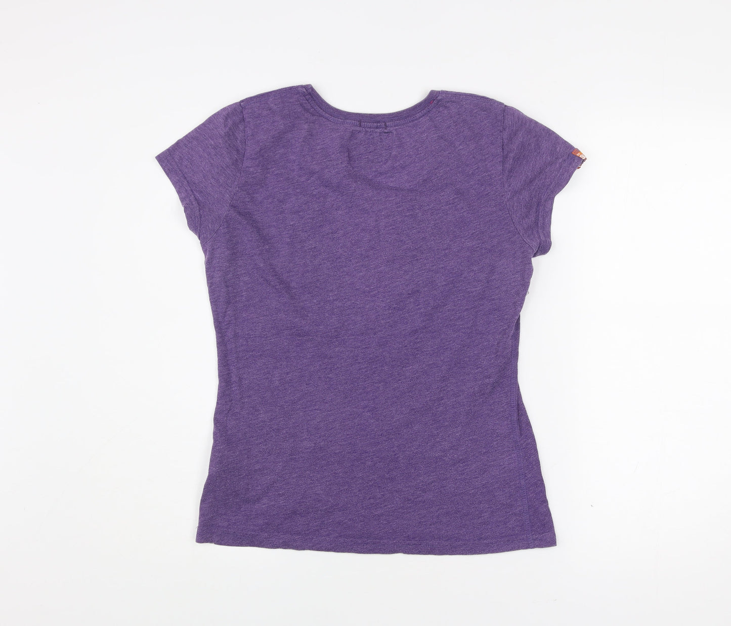 Superdry Womens Purple Crew Neck T-Shirt Size L Casual Jersey