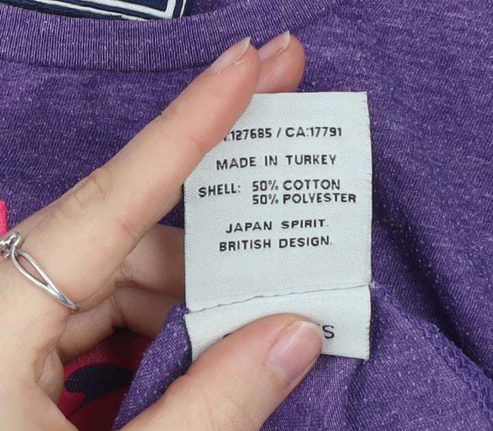 Superdry Womens Purple Crew Neck T-Shirt Size L Casual Jersey