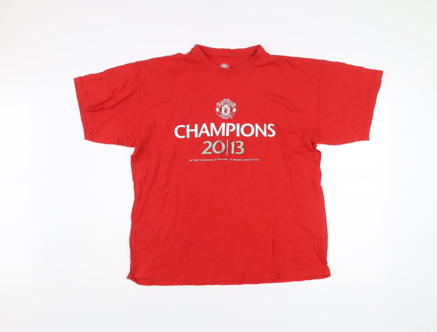 Manchester United Men’s Red L T-Shirt Champions 2013 Cotton