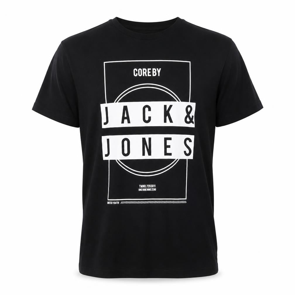Mens UK Size XL JACK & JONES Black  Cotton T-Shirt