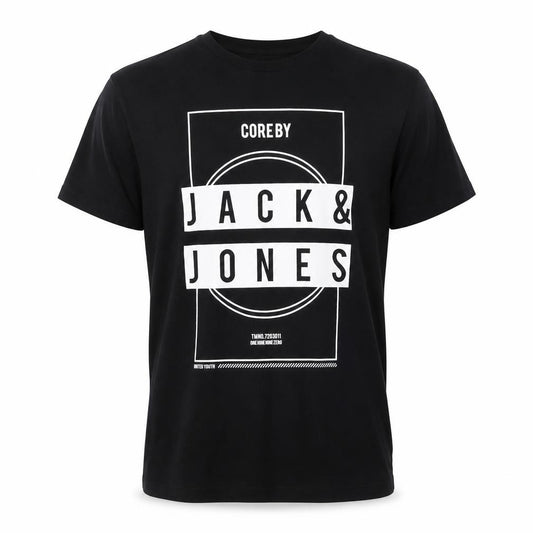 Mens UK Size XL JACK & JONES Black  Cotton T-Shirt