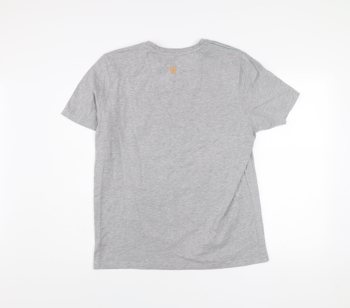 FatFace Men’s Grey Graphic T-Shirt L Pedal Power Short Sleeve Cotton