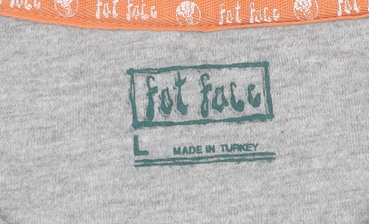 FatFace Men’s Grey Graphic T-Shirt L Pedal Power Short Sleeve Cotton