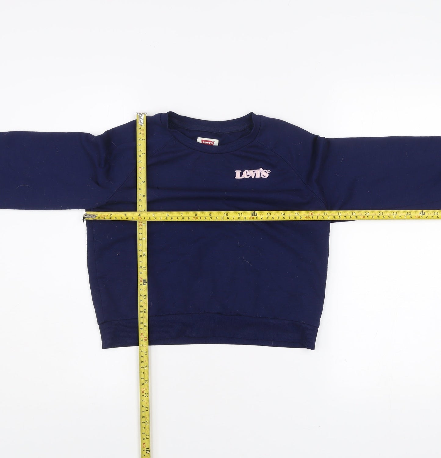 Levi's Girls Blue Logo Crew Neck Long Sleeve Pullover Sweatshirt 12 Years