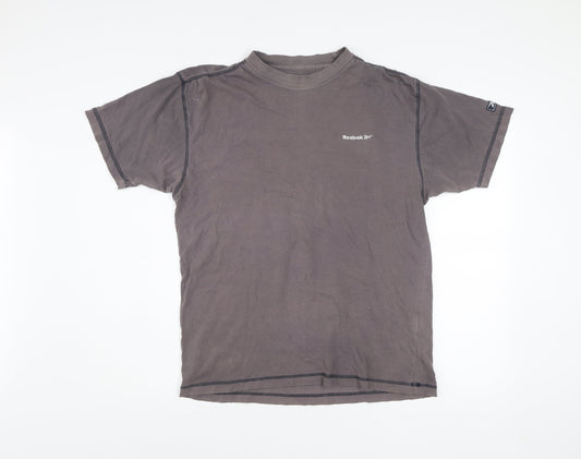 Reebok Men's Grey Small Crew Neck Short Sleeve Cotton T-Shirt