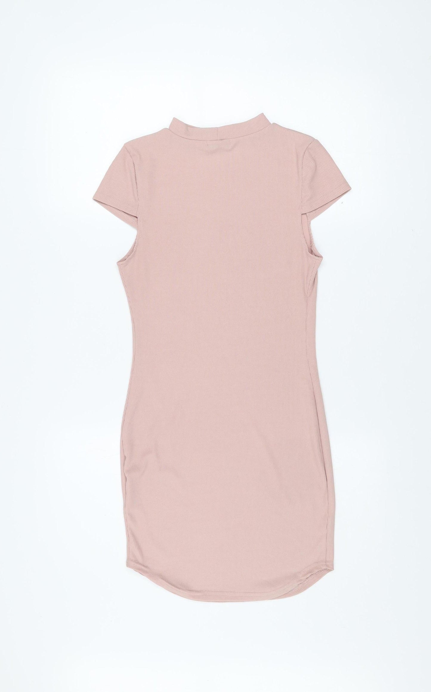 PrettyLittleThing Women’s Pink Bodycon Short Sleeve Dress Size 12