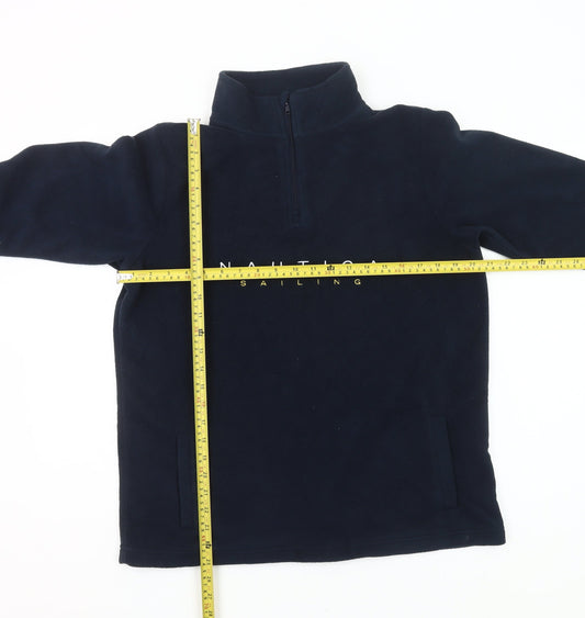Nautica Men's Blue M Sailing Fleece Sweatshirt Pullover 1/4 Zip