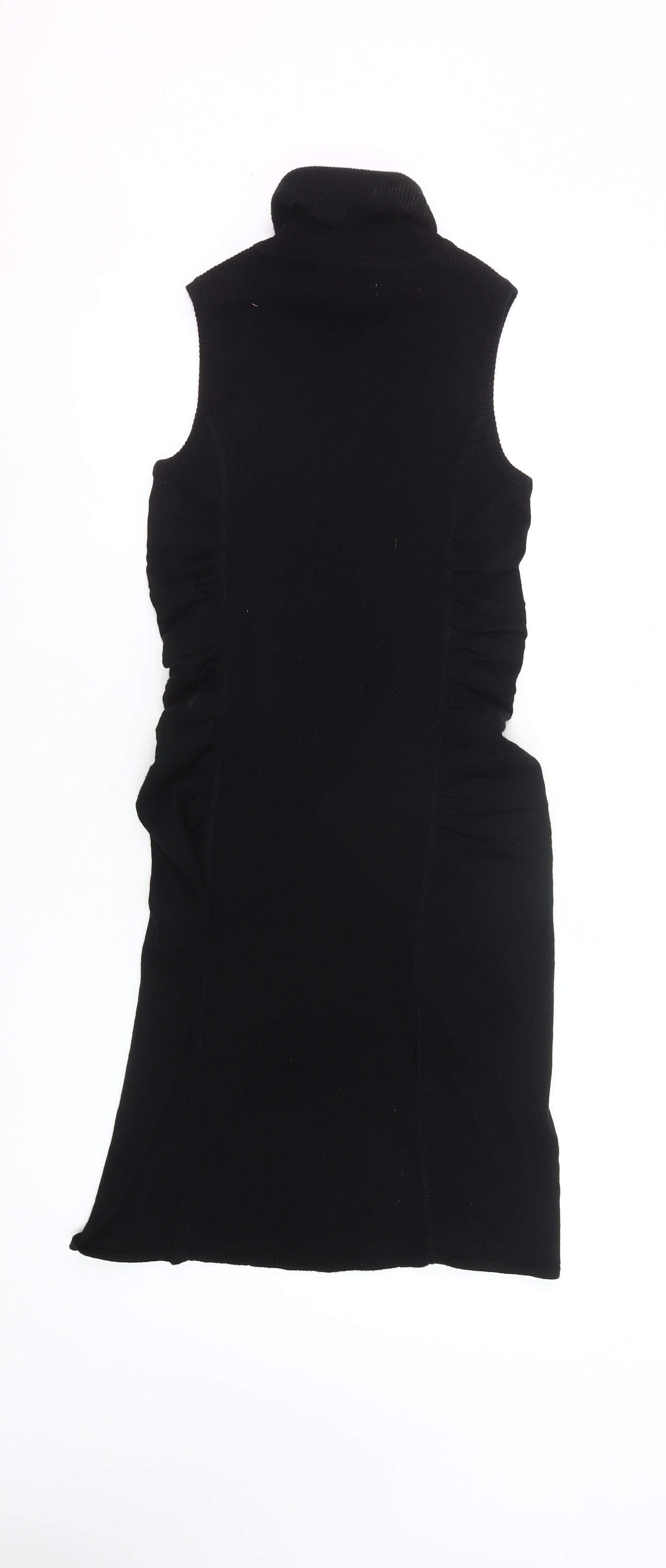 Calvin Klein Womens Black Small Bodycon Sleeveless Roll Neck Dress