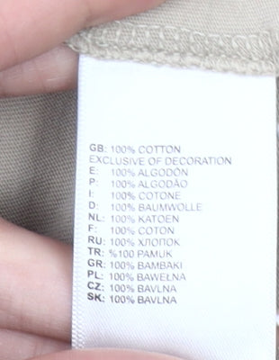 The North Face Boys Beige Graphic Logo Cotton T-Shirt Size L Youth