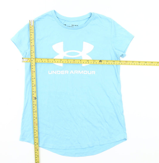 Under Armour Boys Blue Logo T-Shirt Size 10 Years Short Sleeve Activewear
