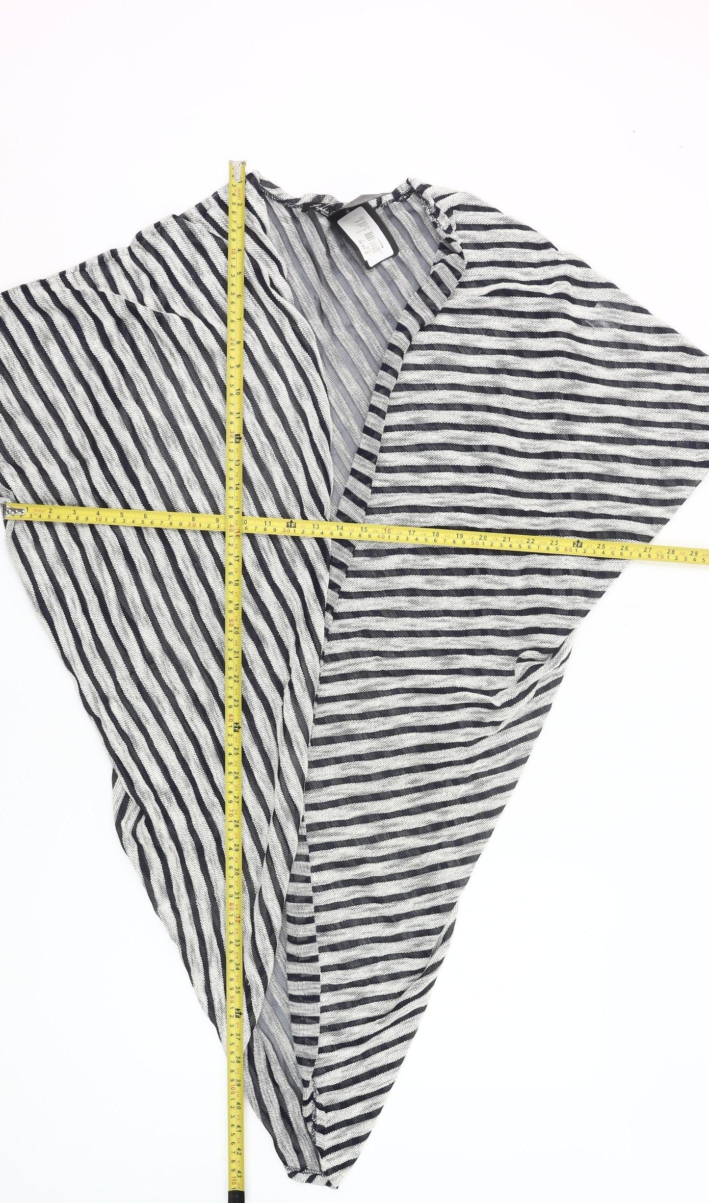 Sophie B Women’s Black White Striped Cape Cardigan Size 14