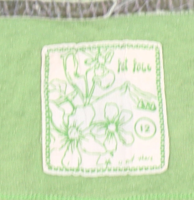 Fat Face Womens Green Long Sleeve Scoop Neck Jersey Top Size 12