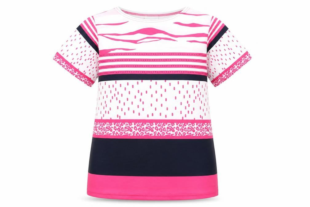 Gerard Womens Multicoloured Striped T-Shirt Size 14 Short Sleeve