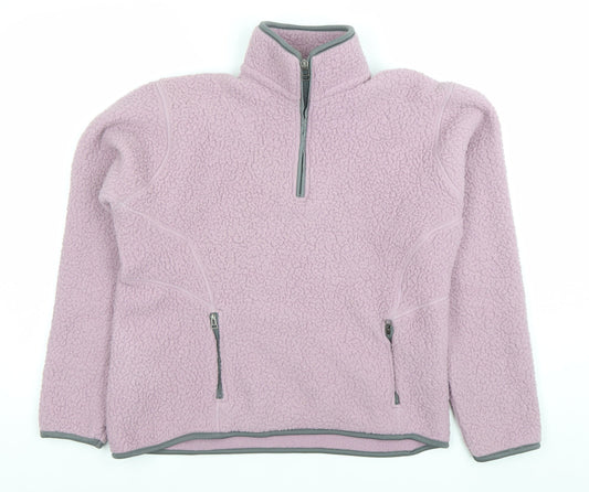 Peter Storm Women’s Purple Fleece Sweatshirt Size 12 Pullover Zip