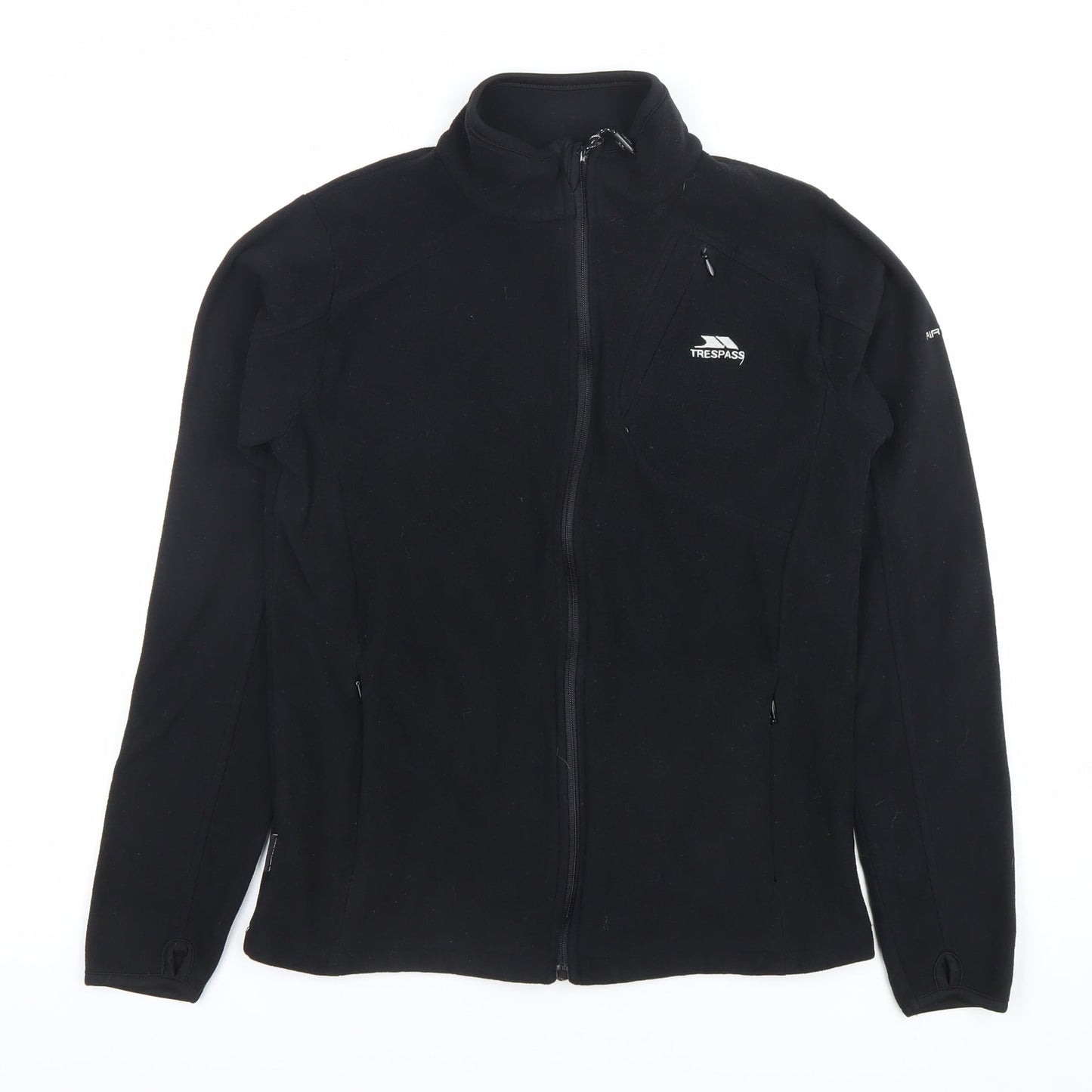 Trespass Womens Black Fleece Jacket UK 12 Medium Full Zip Outdoor