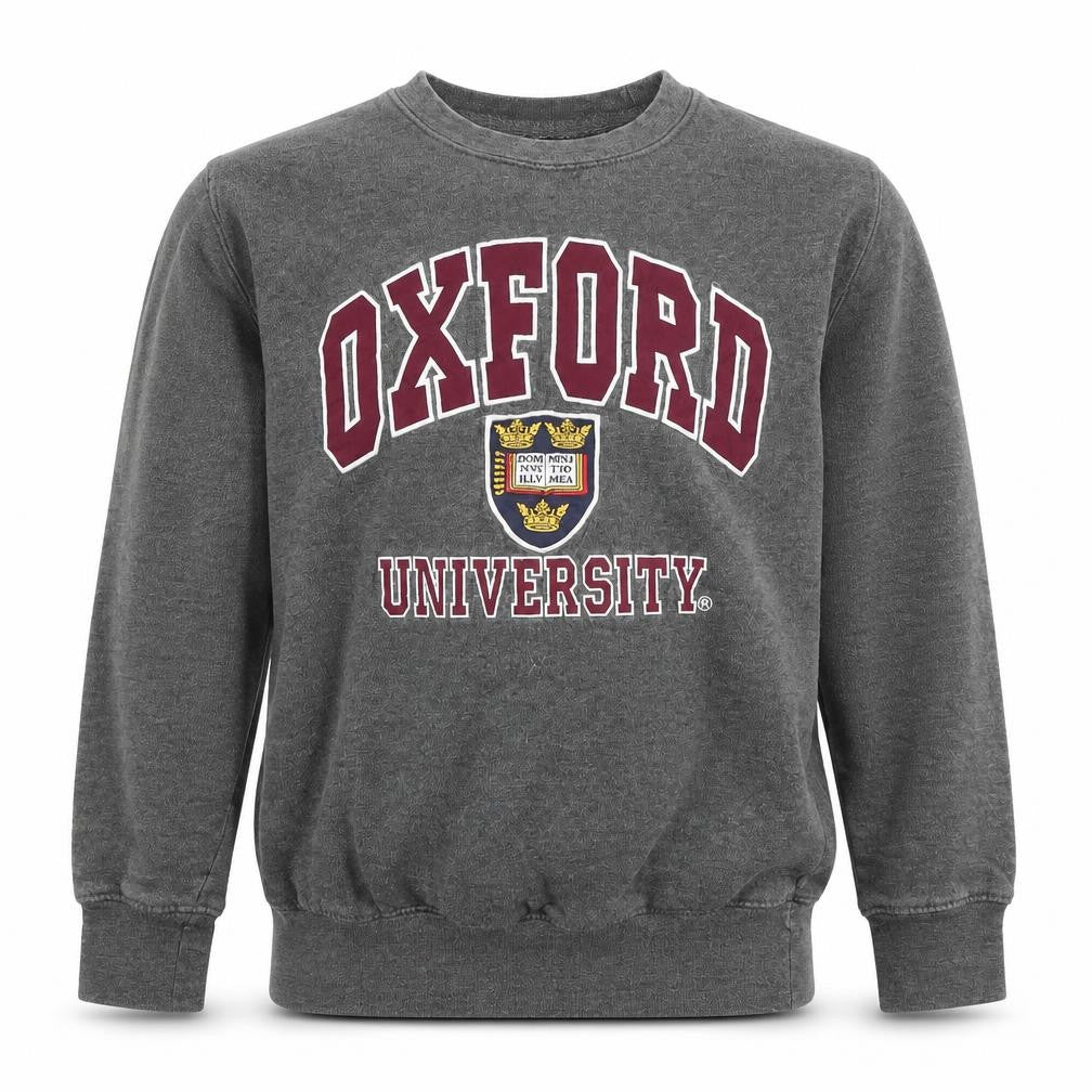 Oxford University Boys Grey XS Pullover Sweatshirt Logo Crew Neck