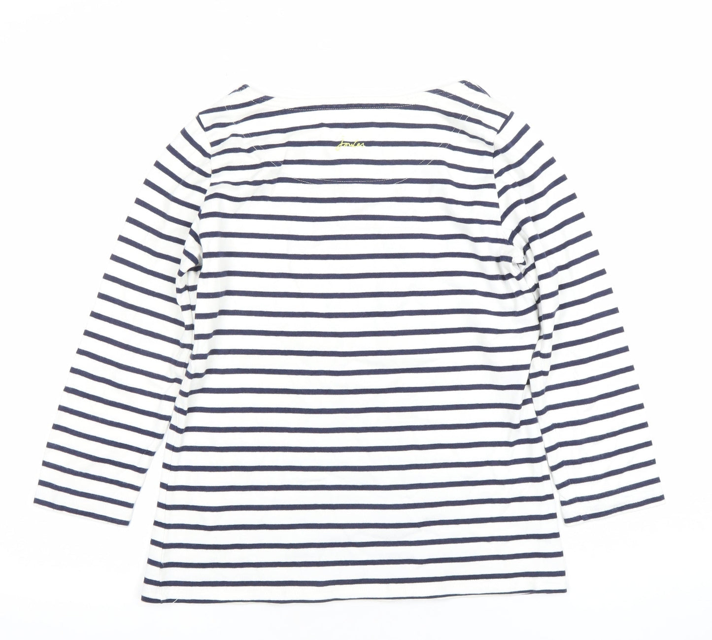 Joules Womens XS White Striped Long Sleeve Cotton Nautical Top