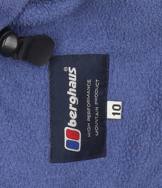 Berghaus Womens Blue Fleece Jacket Size 10 Outdoor Full Zip
