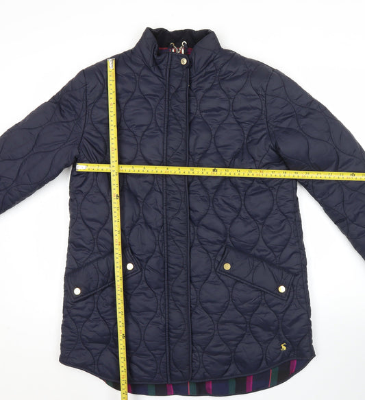 Joules Womens Blue Quilted Mid-Length Jacket Size 12