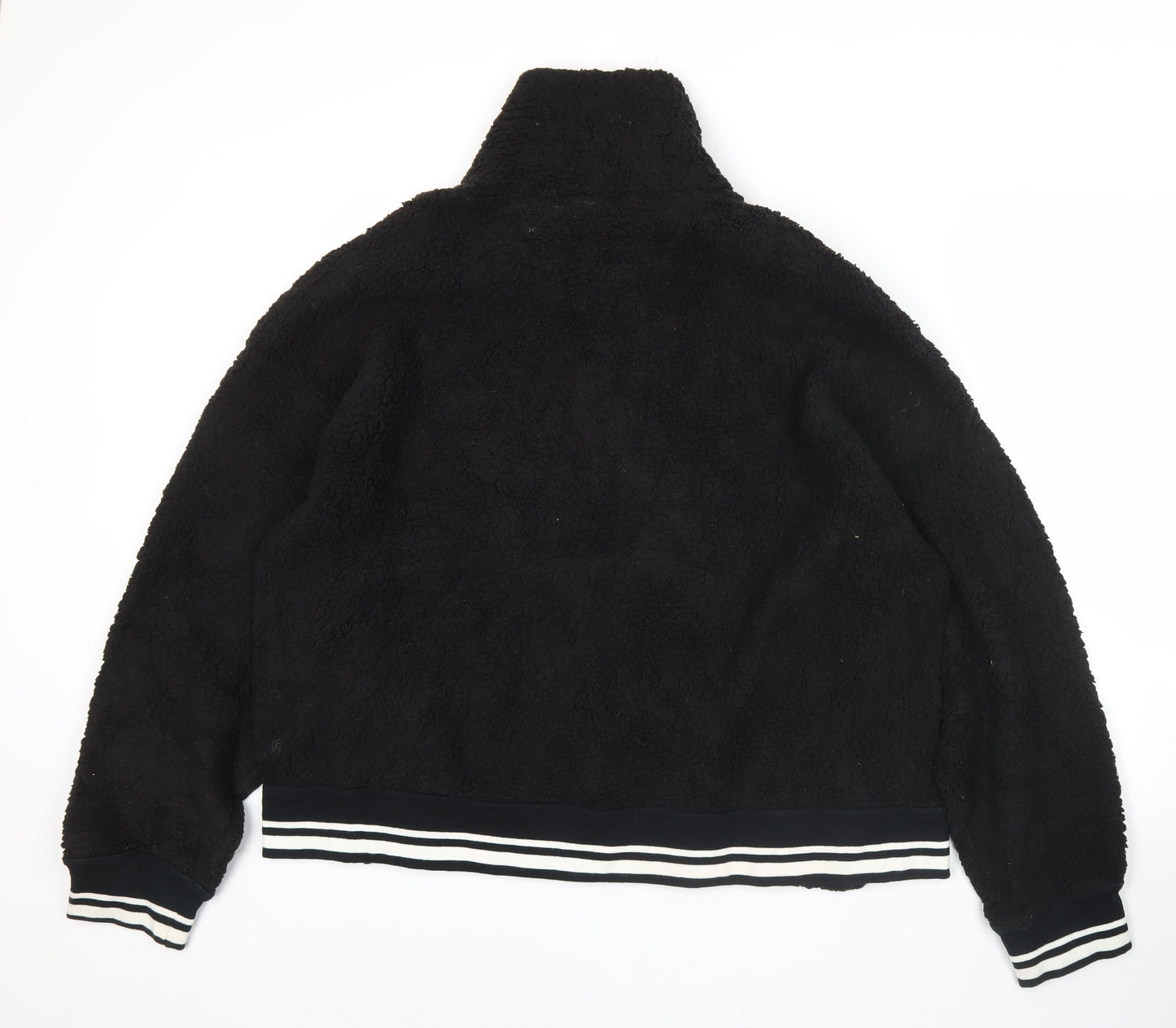 Champion Mens Black Fleece Sweatshirt Medium 1/2 Zip High Neck
