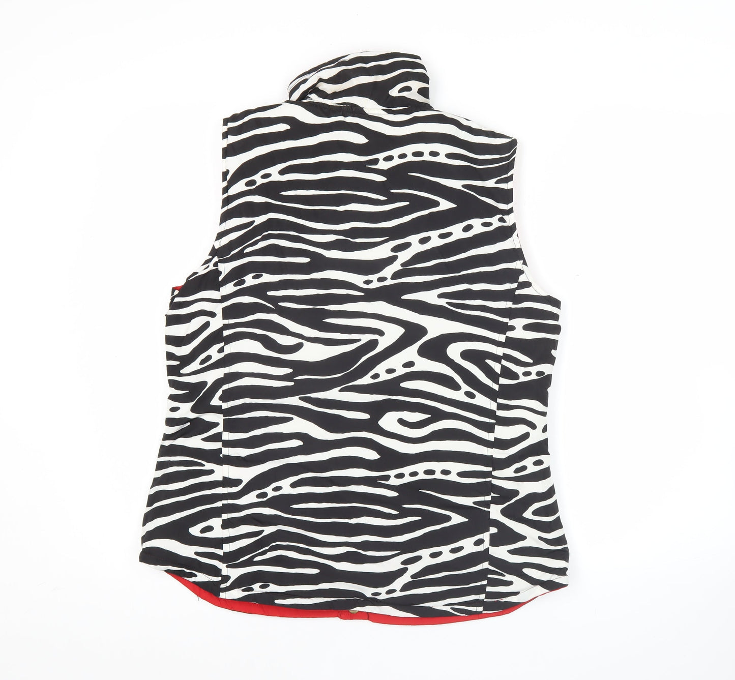 Casual Identity Womens Zebra Print Waistcoat Black White Red M