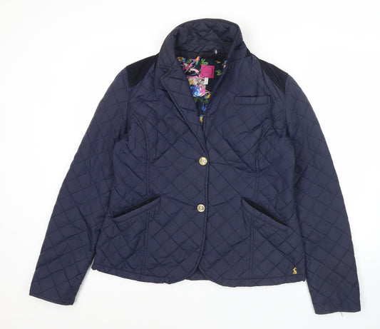 Joules Women’s Blue Quilted Blazer Jacket Size 14 Regular Fit