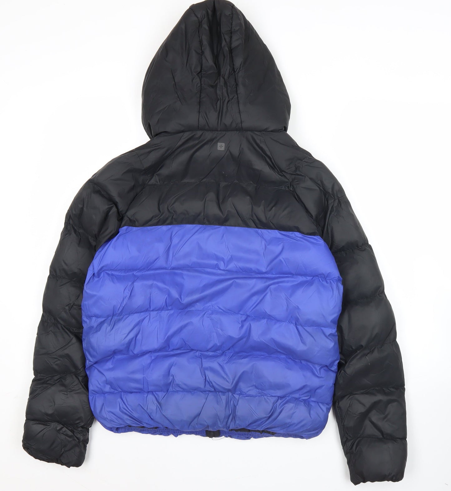 Mountain Warehouse Womens Black Blue Puffer Jacket Coat Size UK 6 Hooded