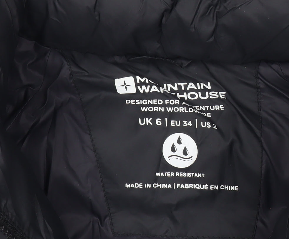 Mountain Warehouse Womens Black Blue Puffer Jacket Coat Size UK 6 Hooded