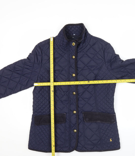 Joules Womens Blue Quilted Mid-Length Jacket Size 14