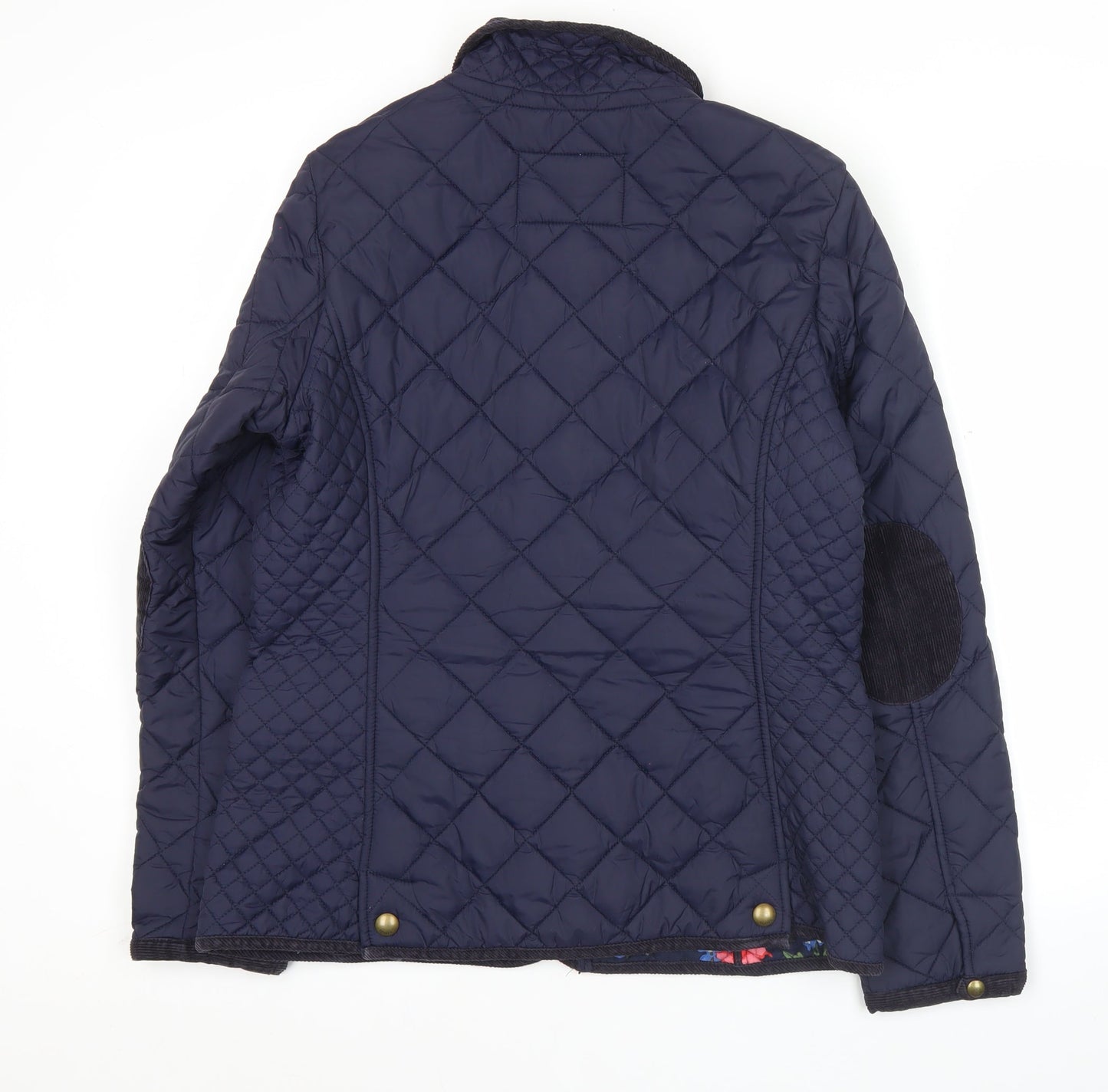 Joules Womens Blue Quilted Mid-Length Jacket Size 14