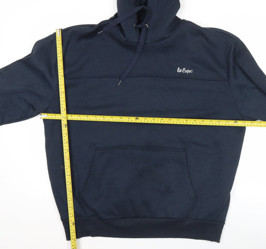 Lee Cooper Men’s Blue Pullover Hoodie XL Logo Regular Fit