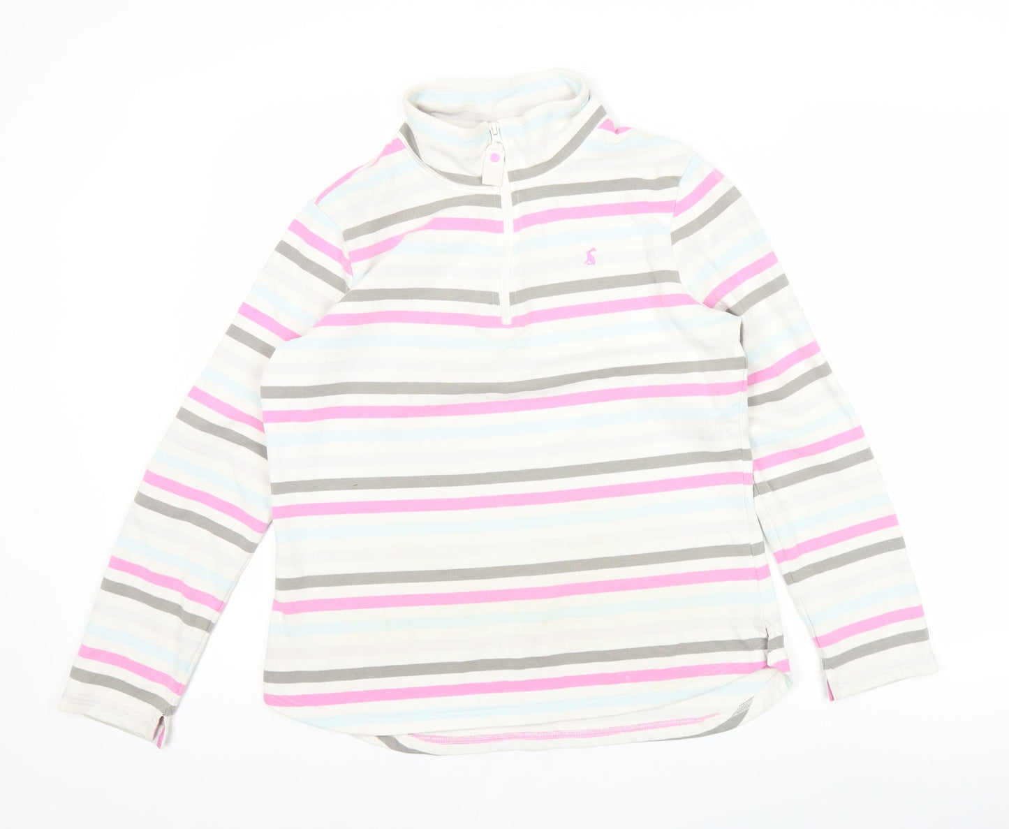 Joules Womens Multicoloured Striped 1/4 Zip Sweatshirt UK 14