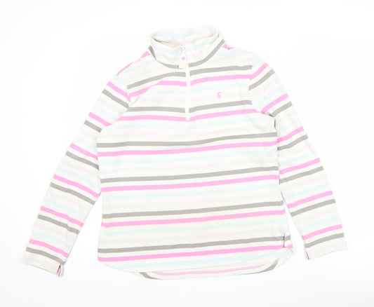 Joules Womens Multicoloured Striped 1/4 Zip Sweatshirt UK 14