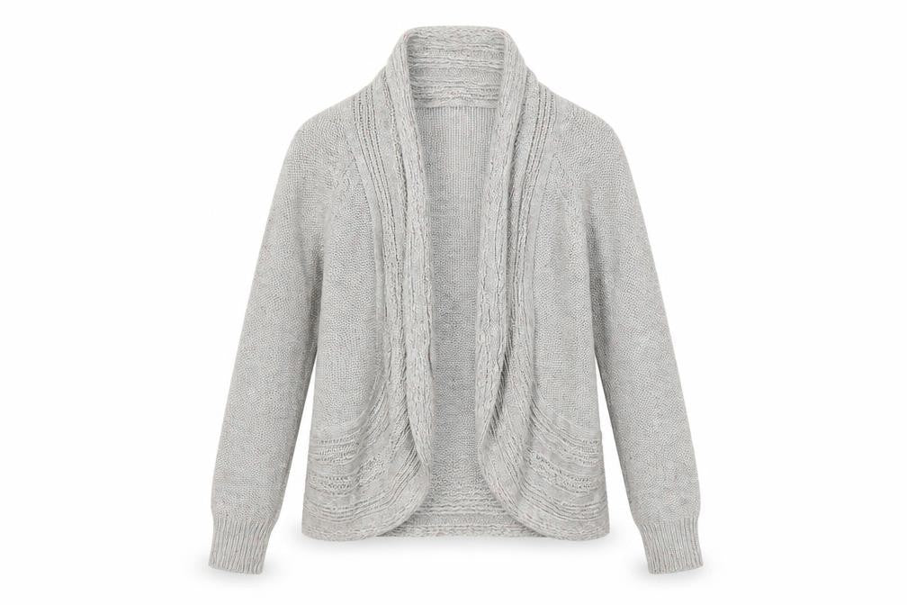 Tu Girls Grey Cardigan Jumper 8 Years Acrylic Knit Long Sleeve