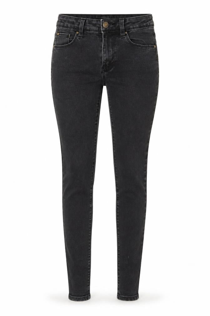 Front view of Denim Co. women’s black skinny jeans, size UK 8 slim, fit stretch denim