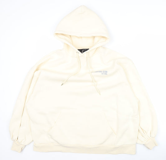 The Couture Club Men’s Beige XS Pullover Hoodie Logo Graphic