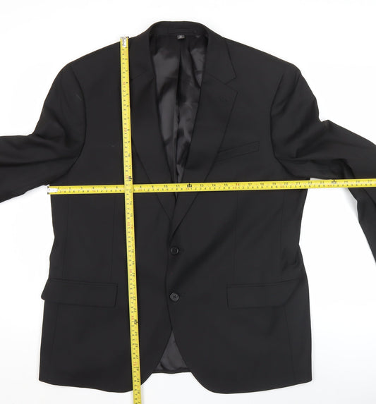 Marks and Spencer Men's Black 42 Chest XL Suit Jacket Regular Fit