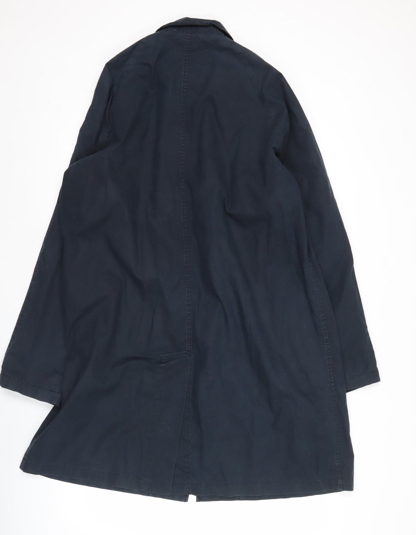 Ralph Lauren Men’s Blue Cotton Overcoat Size M Long Classic Style