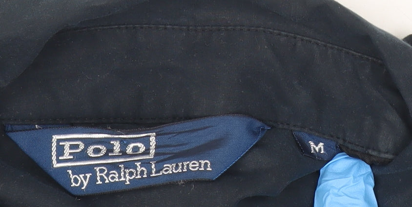 Ralph Lauren Men’s Blue Cotton Overcoat Size M Long Classic Style