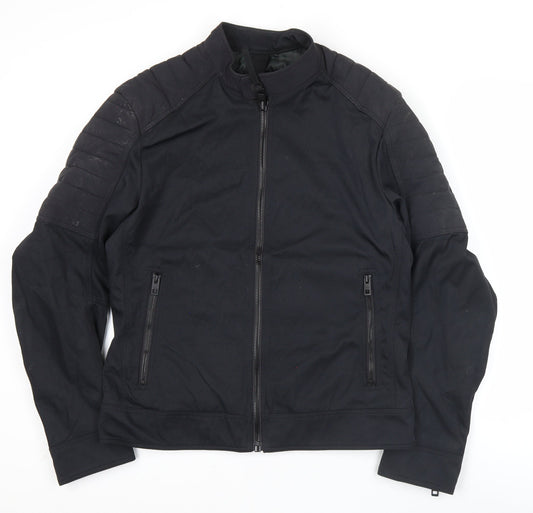 Hugo Boss Men’s Black Slim Fit Biker Jacket Size 46 UK 38