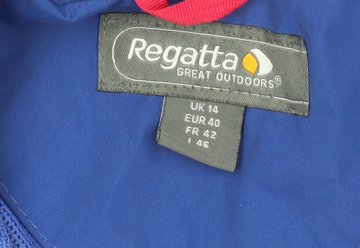 Regatta Womens Blue Waterproof Rain Jacket UK 14 Outdoor Coat