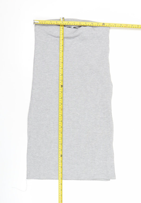 Stradivarius Women’s Grey Pencil Jersey Stretch Skirt Size S