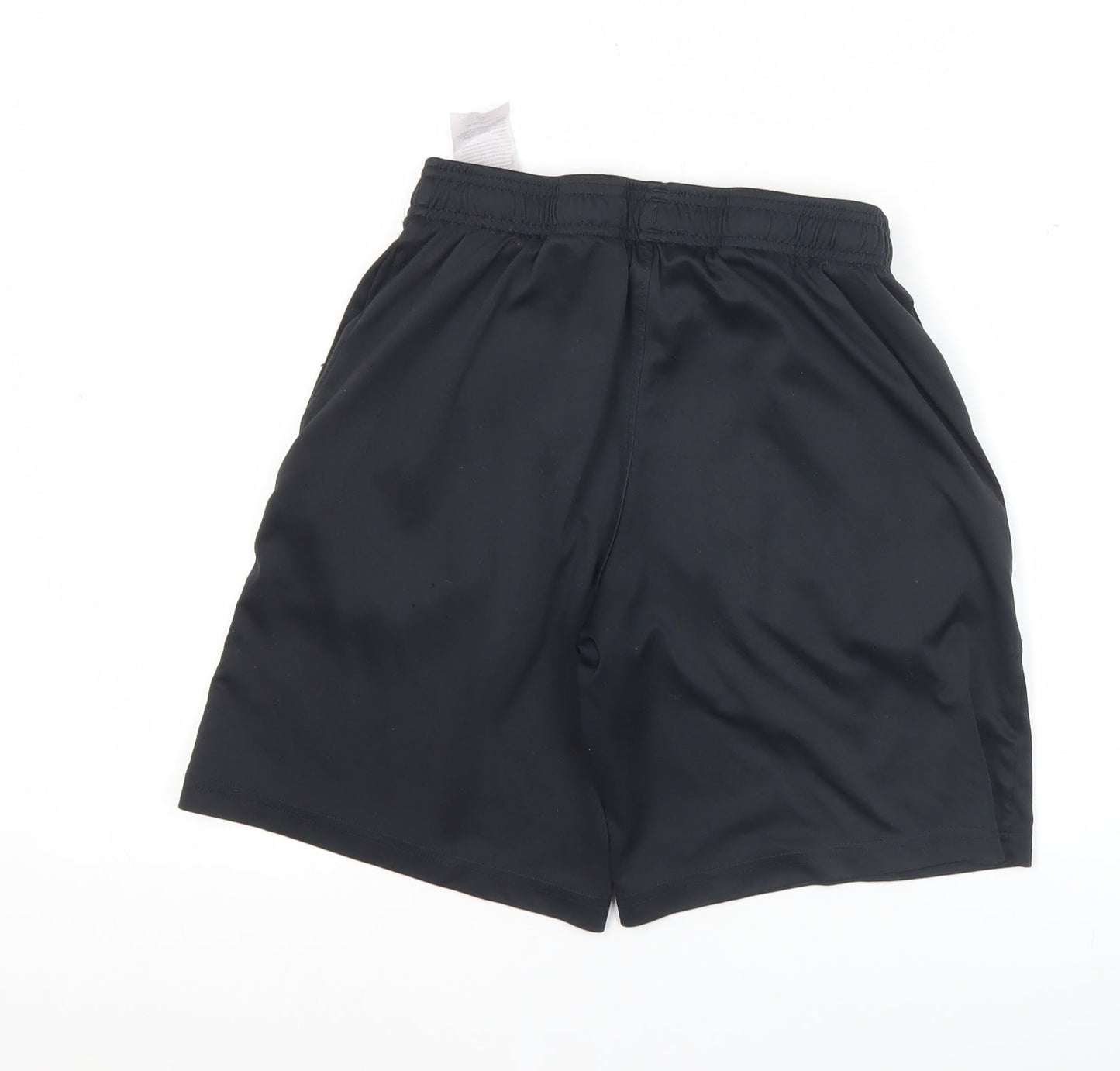 Under Armour Boys Black L Athletic Sports Shorts Elastic Waist