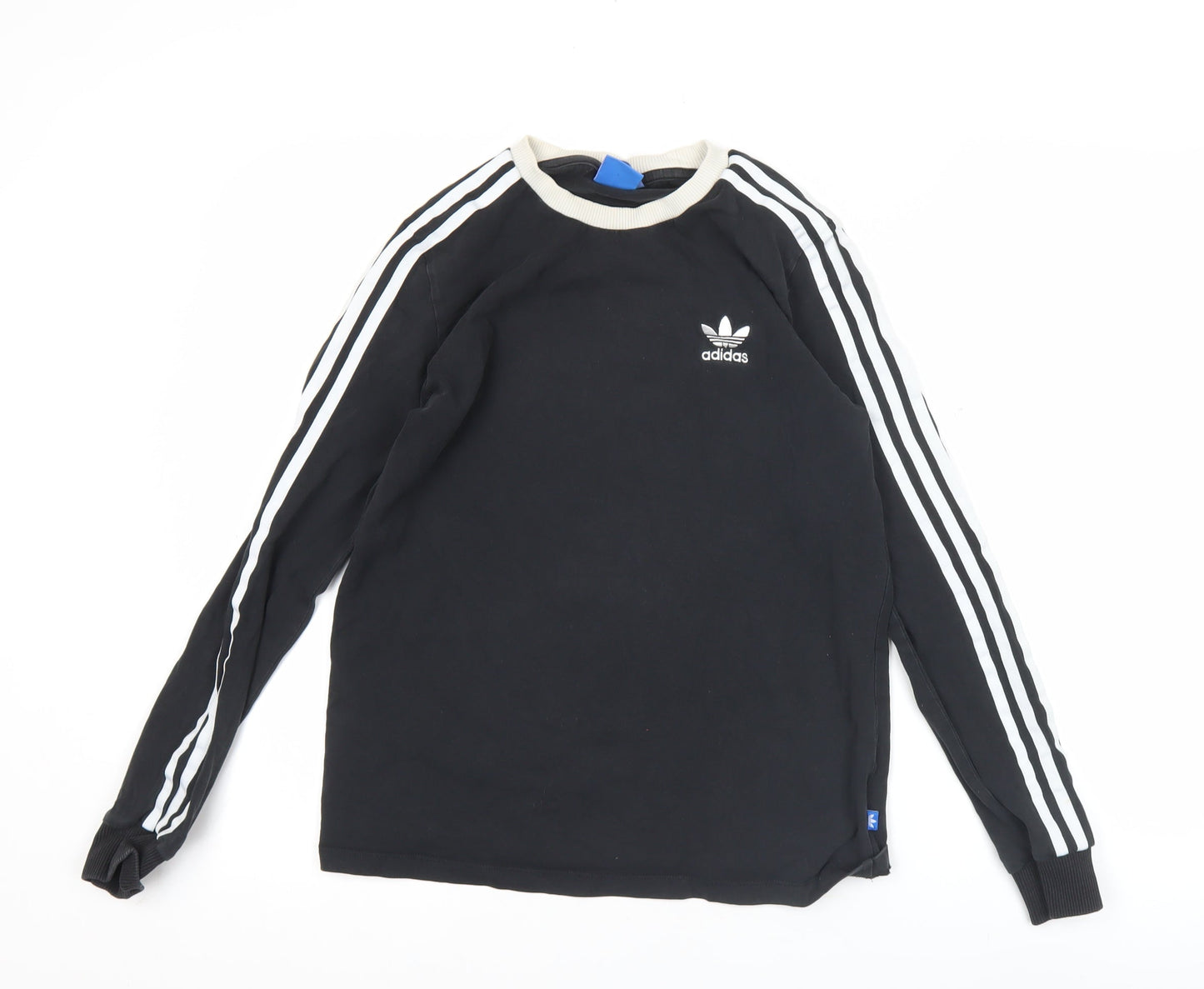 Adidas Women Black Long Sleeve Jersey T-Shirt Size 10 Cotton Blend